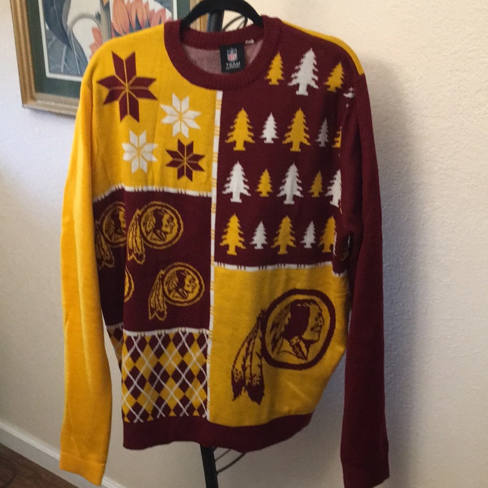 NFL Burgundy and Gold Men's Sweater